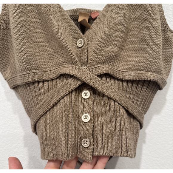 Pilcro Sweetheart Sweater Tank Women’s Size XS Wrap Around Anthropologie Knit - Picture 3 of 8